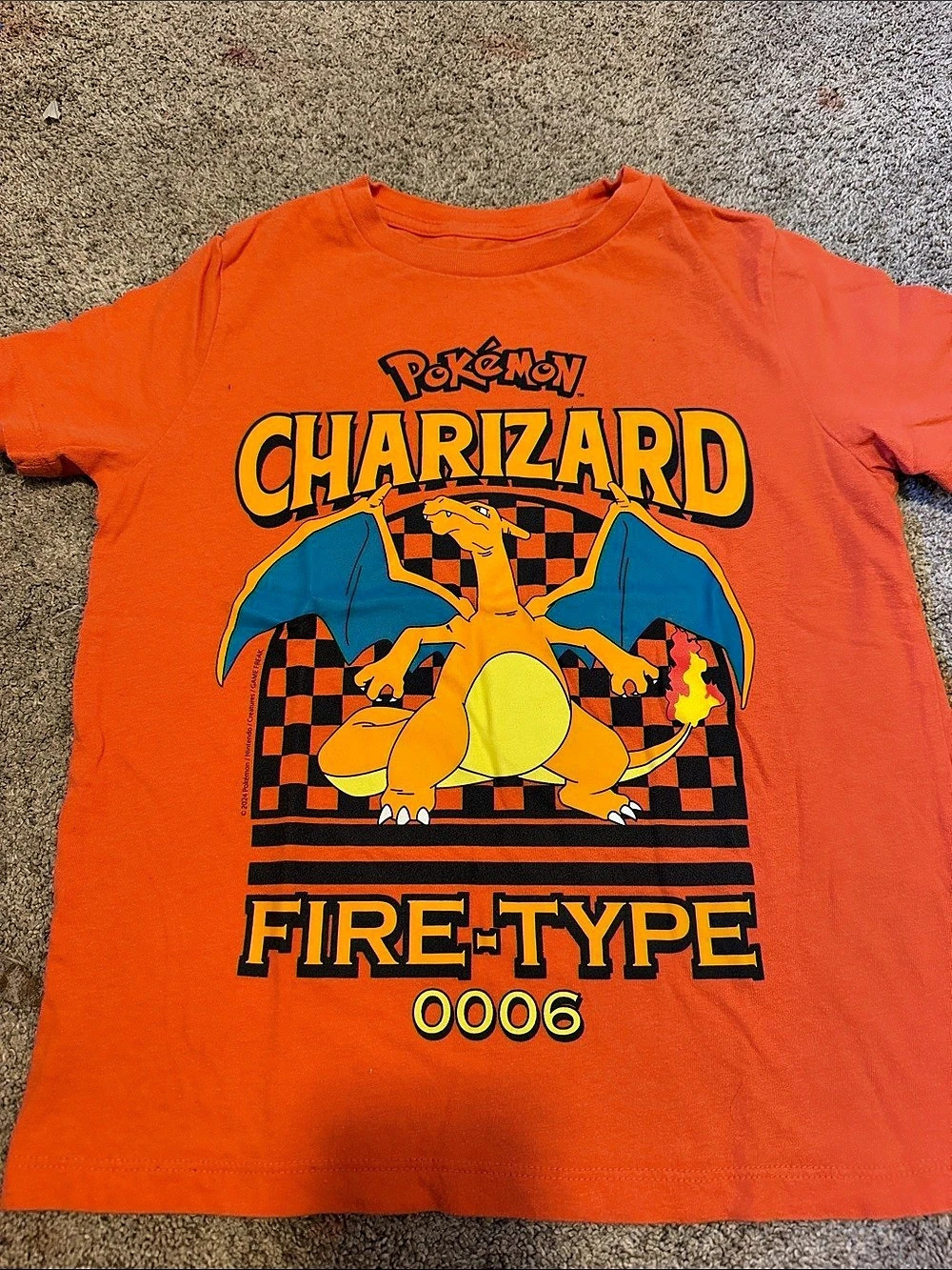 Old Navy Pokémon Charizard Fire-Type 0006 Graphic Tee Orange Boys Medium
